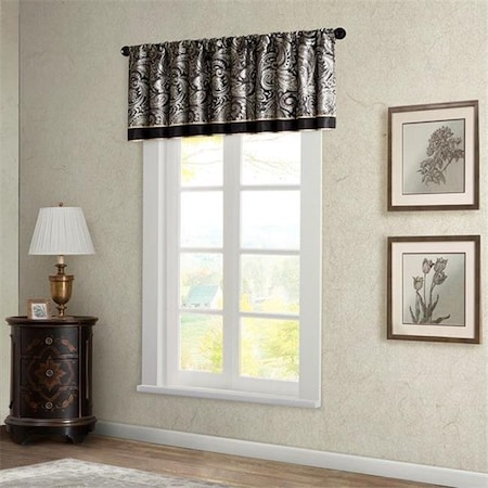 Madison Park Madison Park MP41-1606 Aubrey Jacquard Window Valance; Black MP41-1606
